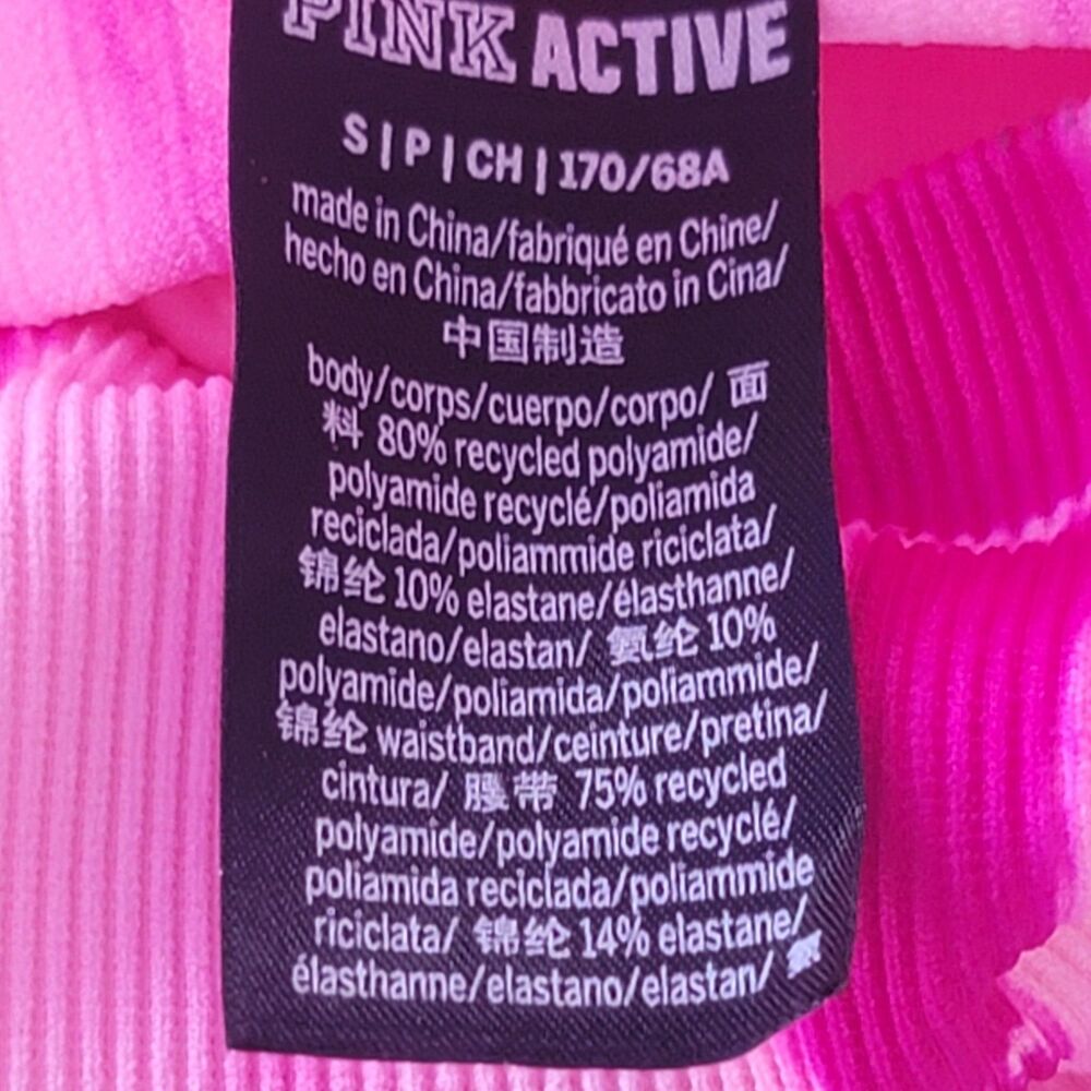 PINK ACTIVE Victoria's Secret High Waist Leggings Women S Neon Pink Tie Dye Gym - Picture 5 of 7